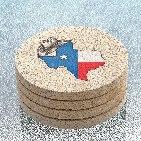 Thirstystone Stoneware Texas Coaster ~ Set of 4 - Picture 1 of 6